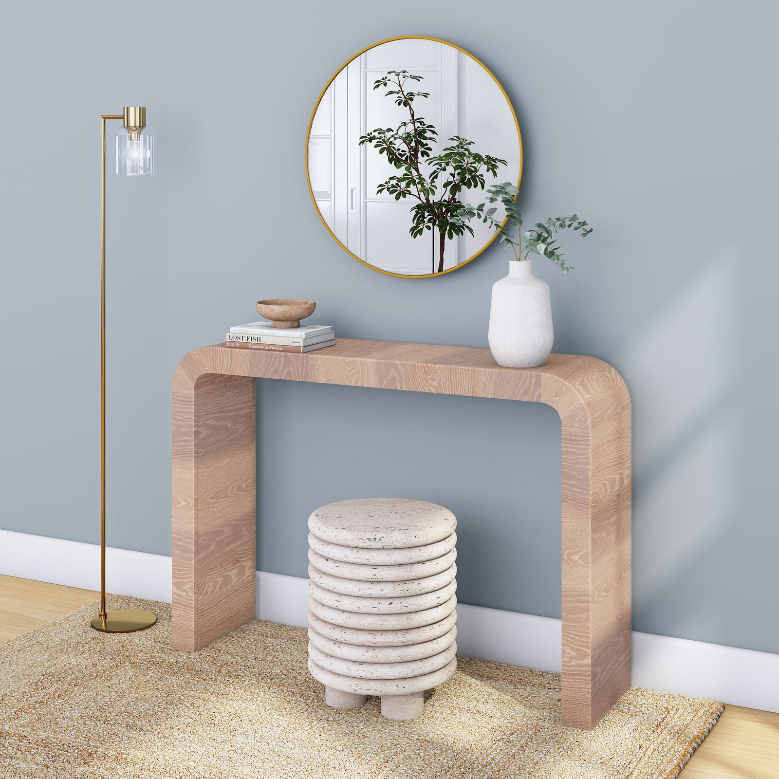 Wood Entryway Hall Table